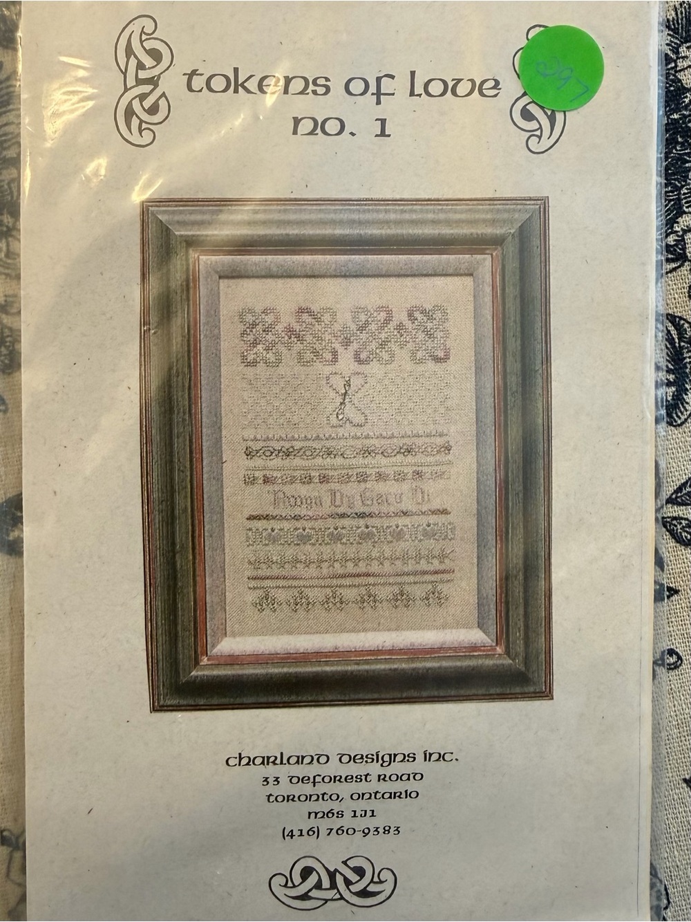 Charland Designs TOKENS OF LOVE No. 1 Pattern Thread Charm Kit Embroidery Cross